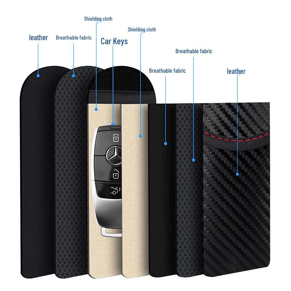 Key Signal Shielding Bag: RFID Blocker & Anti-theft Car Key Holder