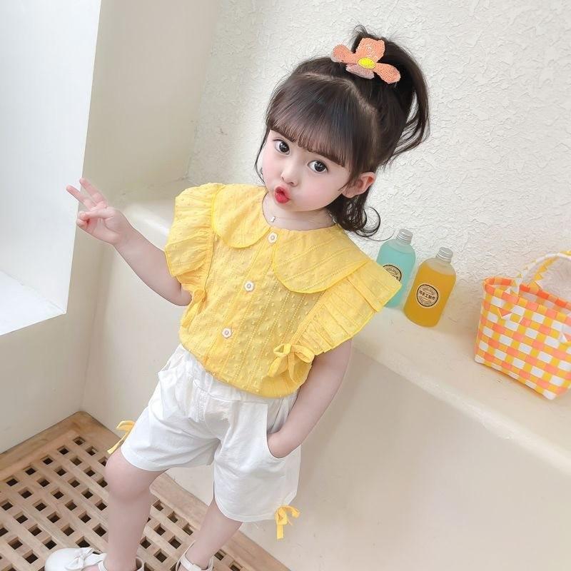 

Chic Girls Summer Fashion Set Comfortable Short Sleeve Two Piece Outfit For Girls StyleC,110cm/43.31in