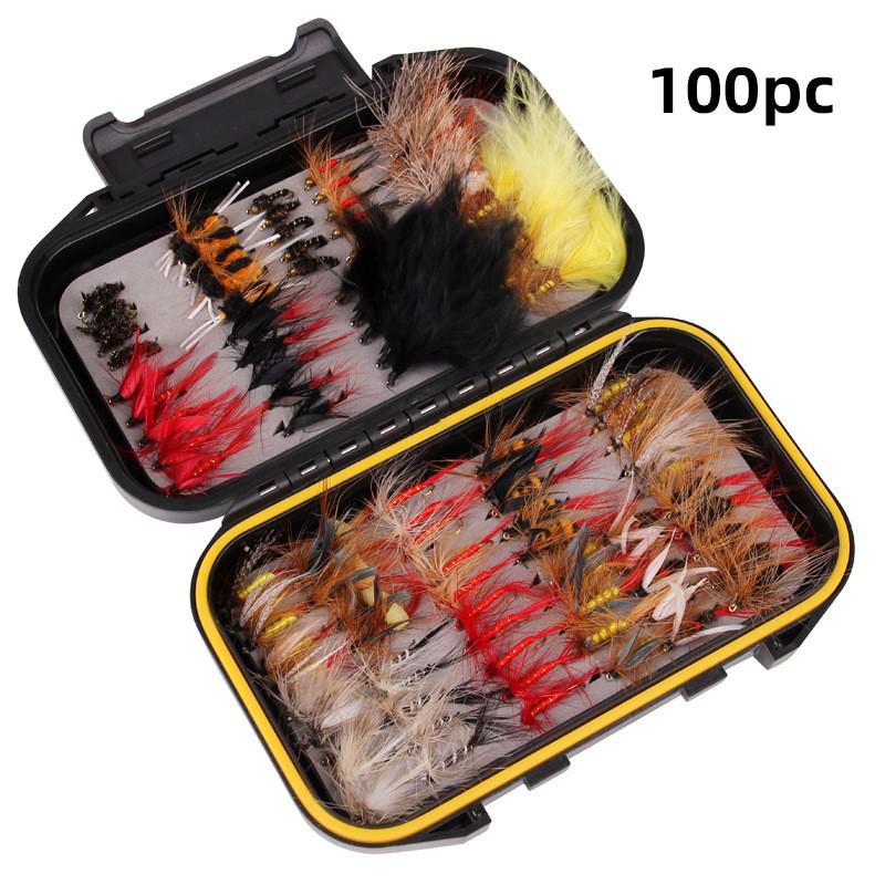 120-Piece Bionic Fly Fishing Hooks & Lure Baits Set - Various Styles