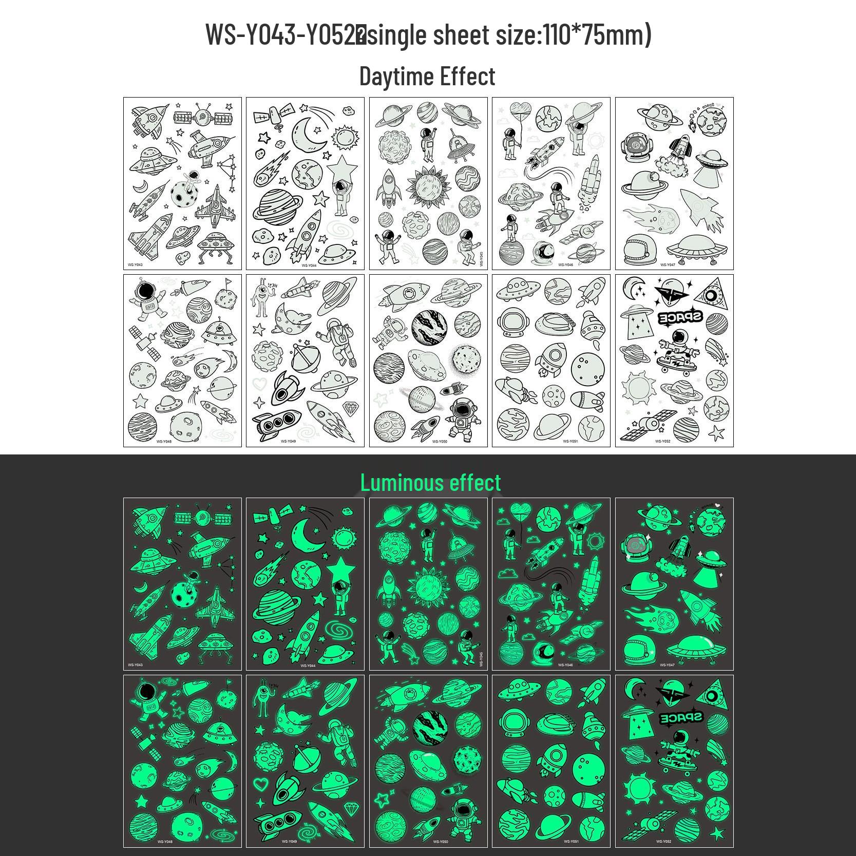

Детские светящиеся тату-наклейки с мультяшными героями - Водонепроницаемая и потостойкая коллекция