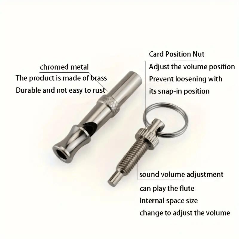 1PC Dog Whistle To Stop Barking Adjustable Sound Pitch Dog Whistle With Keychain Professional Recall Pet Puppy Cat Dog