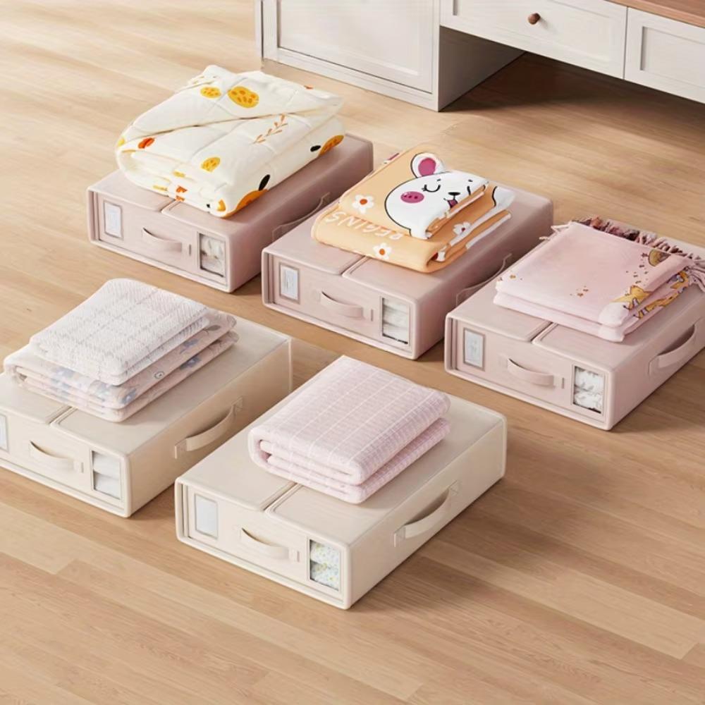 With Zipper Bed Sheet Organizer Box Solid Color Duvet Cover Storage Box Wardrobe Closet Storage