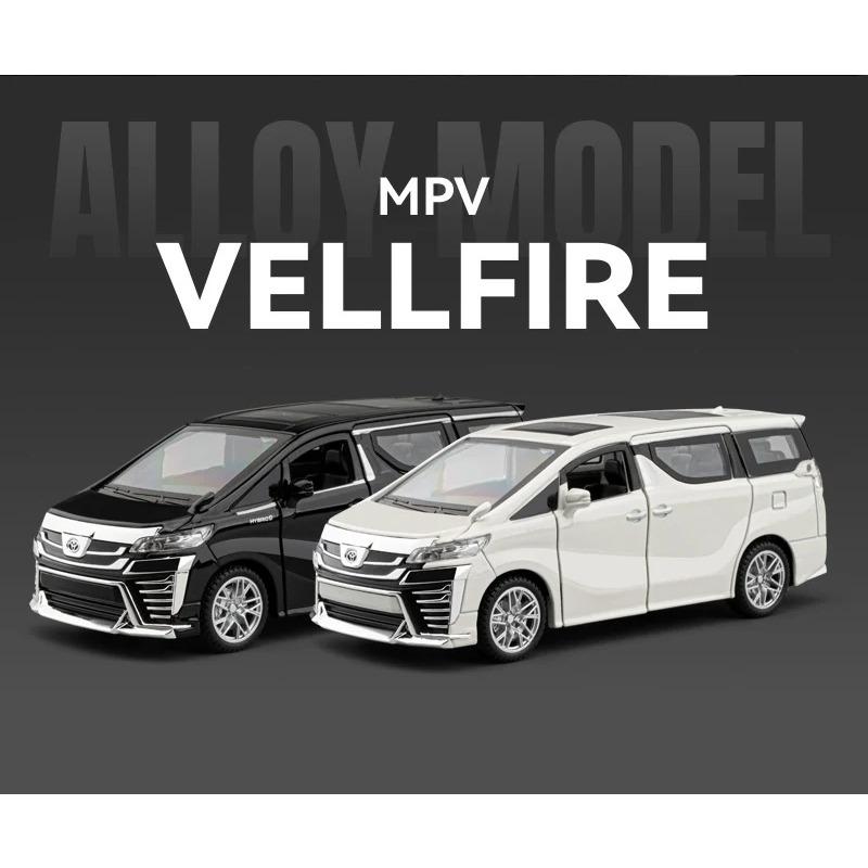 1/32 Toyota Vellfire MPV Alloy Car Model Sound and Light Pull Back Children's Toy Collectibles Birthday Gift