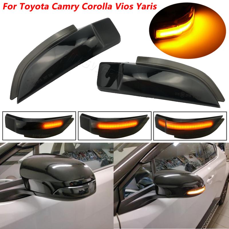 2X For Scion iM 2016-2018 For Toyota Vios Yaris XP150 2014-2019 Sequential Blinker Side Mirror Indicator Turn Signal Light Lamp