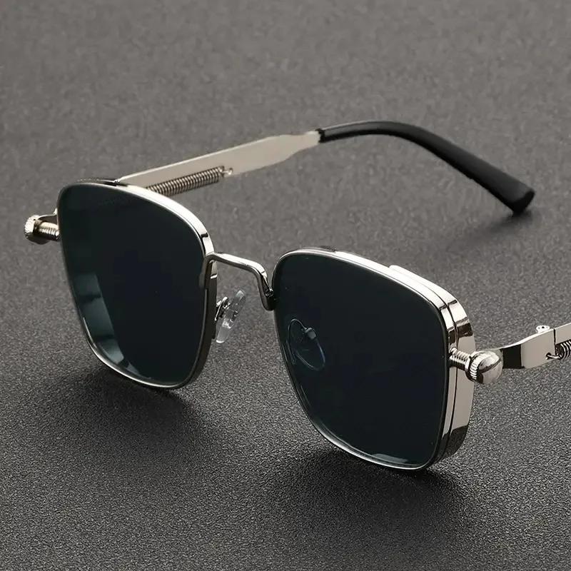 Uv400  Rectangular Sunglasses Steampunk Metal Eyeglass Frame Personalized Sunglasses