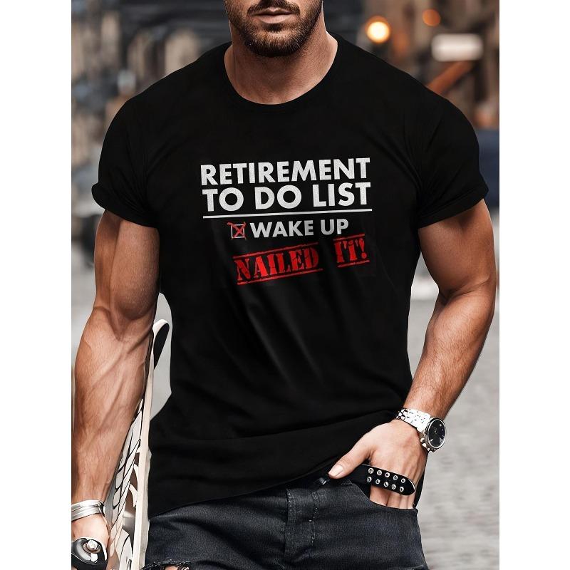 European Sizes Men's Funny Retirement to-Do List T-Shirt - Nailed It! Retirement Gift Tee with Retirement Checklist Design,