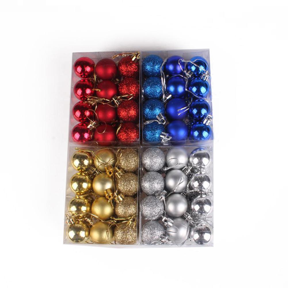 24X Store Julepynt Kuler Tre Julekuler Fest Bryllup Ornament 3cm