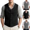 Men's Solid Color Trendy Casual Slim Business Woolen Single-Breasted Vest