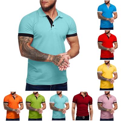 Men's Summer Casual Solid Color Loose Lapel Golf Shirts Men's Polo Shirts T-Shirts Men's Tops