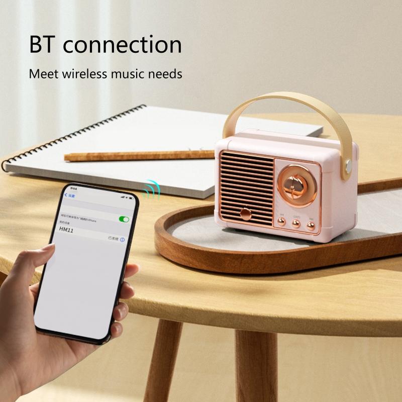 Retro Bluetooth-compatible Radio with Built-in Speaker 2CH HM11 Portable Music Player Elegant & Vintage for Home