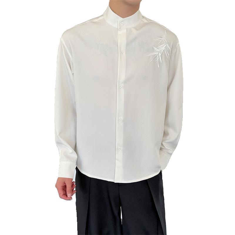 Men's Stand Collar Shirt: Modern Chinese Style for Spring & Autumn