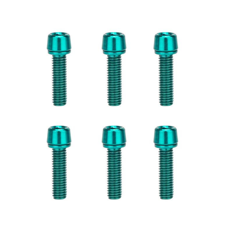 6Pcs M5X18Mm Mountain Bike Stem Bolts Titanium Plated Allen Hex Head Bike Stem Screws With Washers Handlebar Bolt Plating