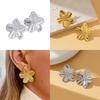 Beautiful French Court Style Gold And Silver Floral Earrings With Geometric Shapes