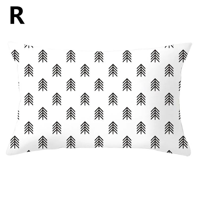 Black White Cushion Cover Home Decor Pillowcase Geometric Pattern
