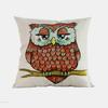 Owl Cartoon Animal Style Cushion Cover Cute Children Painting Cotton Linen Room Sofa Decoration Throw Pillow Case Cojines