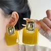 Retro Smooth Geometric Block Acrylic Crystal Stud Earrings Exaggerated Personality Long Earrings High Sense Jewelry Accessories