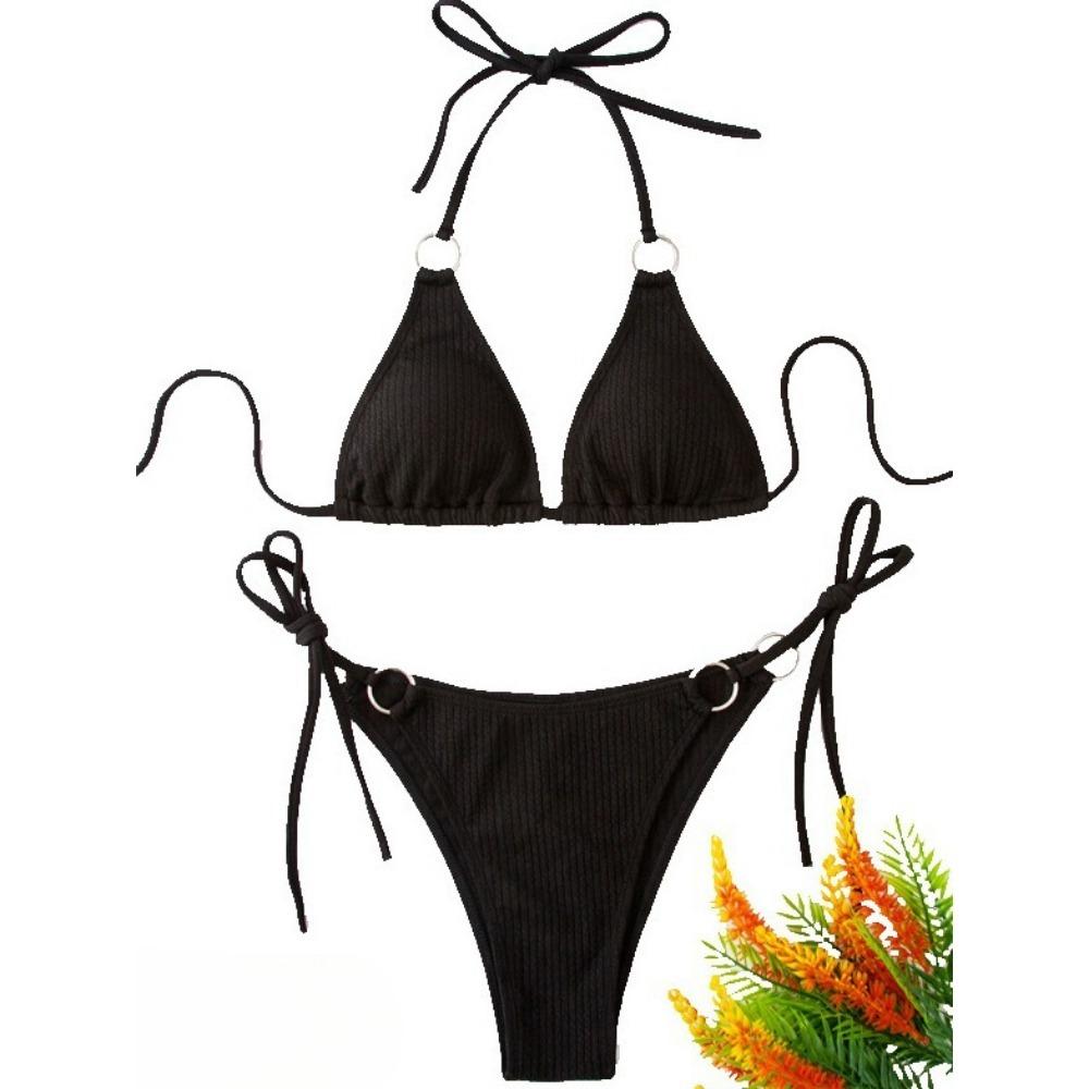 European and American Sexy Solid Color Bikini Beach Set Bikini