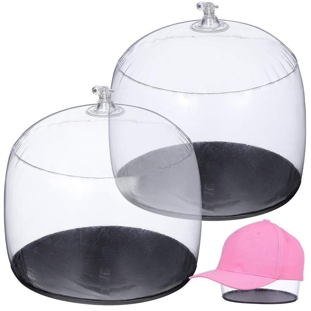 2 Pcs Inflatable Pvc Cap Holder Hat Display Stand Plastic Storage Rack WigSupport  Stand Storage Rack