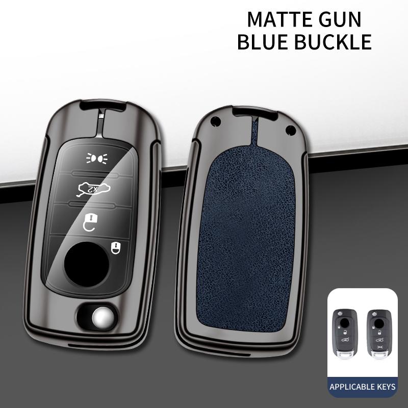 Custodia Portachiavi in Pelle e Metallo per Chiave Auto Fiat Tipo a 3 Pulsanti Coprichiave per Chiave Auto Fiat Tipo Accessori Portachiavi Protettore