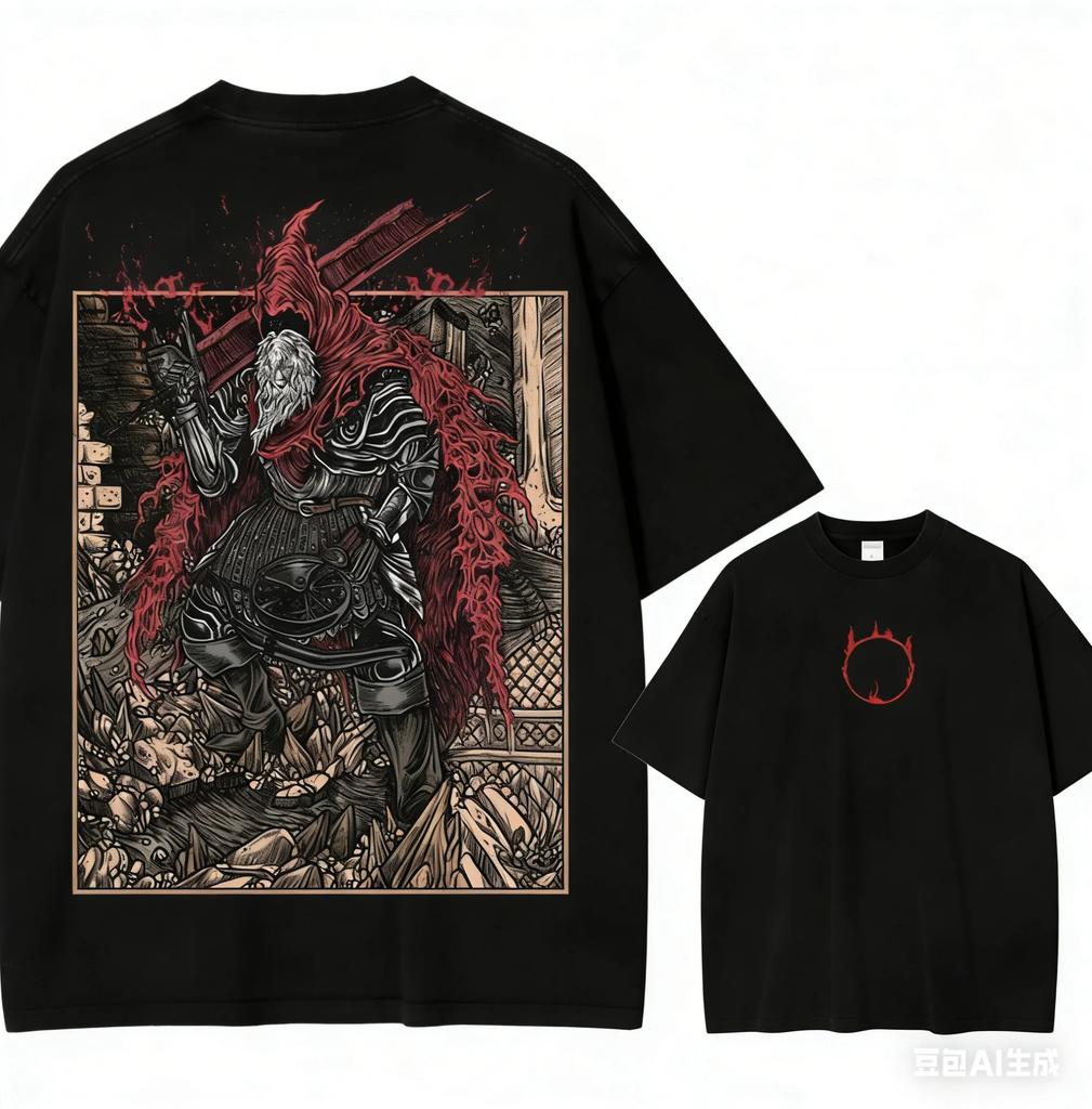 Bestselling Dark Souls Unisex Cotton Tshirt Soft Loose Unisex Couple Style Personalized Street Fashion Apparel For Anime Lovers
