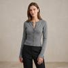 Women Soft Fine Knit Slim Cardigan, Long Sleeve Button Up Crew Neck Sweater Top For Autumn Winter