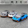 1:24 Scale Alloy Diecast Car Model for Lambo Huracan STO 2021, Pull Back Vehicles Model Cars Toy with Light & Sound for Kids Adult Collection