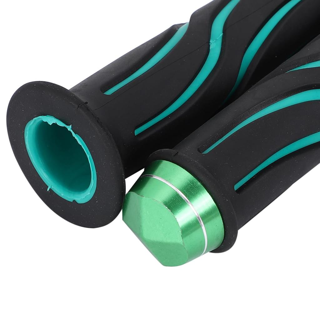 Nakira Bike Grip Moped Handle 0.9 Inches (22.2 Mm) Left and Right Set Rubber H Type (Green)