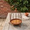 Large Capacity Bird Feeding Station Bird Cage Shape Bird Food Container Bird Rest Station  Garden