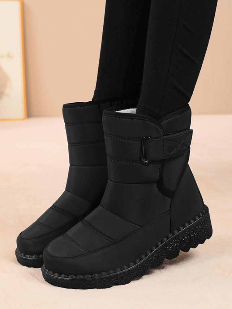 Damen Winter Warme Baumwollschuhe, Warmes Plüschfutter, Verschleißfeste und Rutschfeste High-Top Schneestiefel