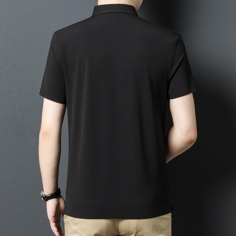 Men's Solid Lapel Short-Sleeve Polo Shirt