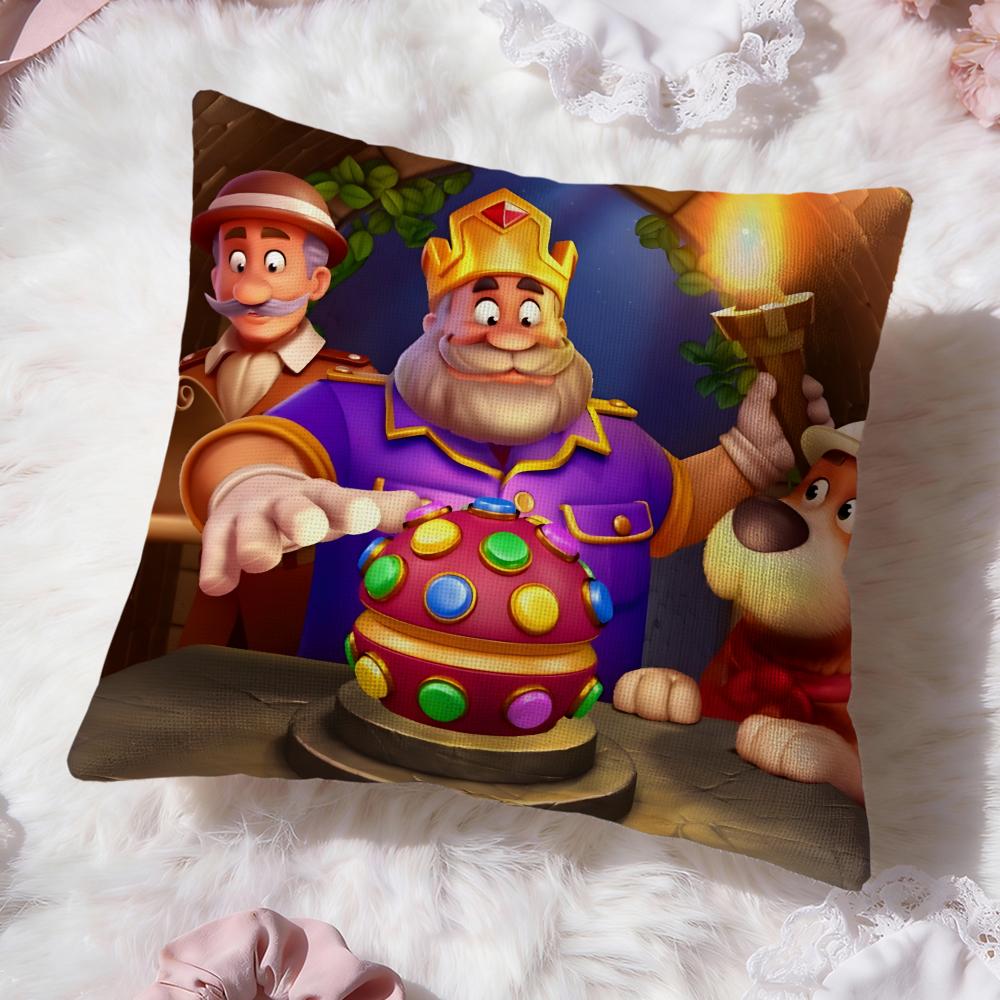 Royal Match game Cushion Cover Premium Comfort Reversible Pillow Cove -Two in One Design for Any Room & Car Interior