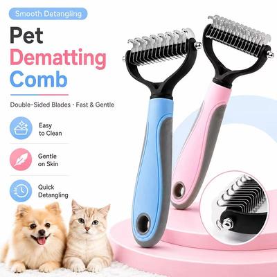 Pet Deshedding Brush Professional Dog Cat Hair Knot Remover Lightweight Design for Travel Home Pet Grooming Use
