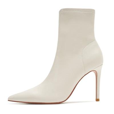 Pointed Toe High Heel Small Booties Women's 2025 New Fall/Winter French Stiletto Heel Mid-Tube Stretch Skinny Boots