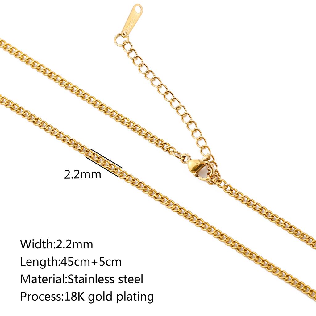 5Pcs/Lot Stainless Steel Bead Rope Link/Cuban/Paperclip Links Snake Chain Necklace Diy Women Jewelry 18K Gold Color Neck Chains