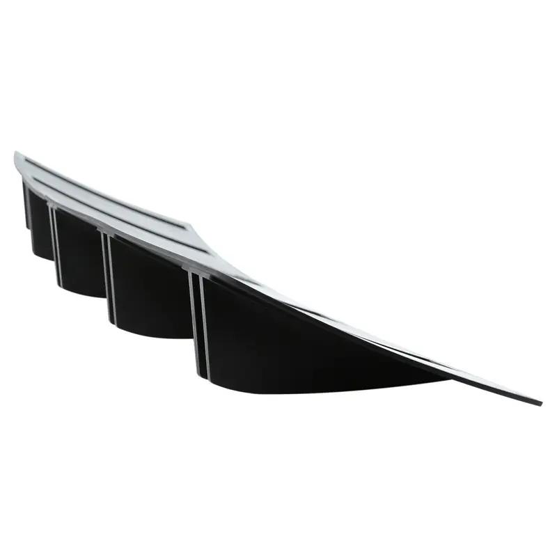 81.5 Cm Double Layer 10 Fins Car Rear Bumper Lip For Acura TL TLX NSX TSX Rear Shark Fin Style Curved Bumper Lip Diffuser