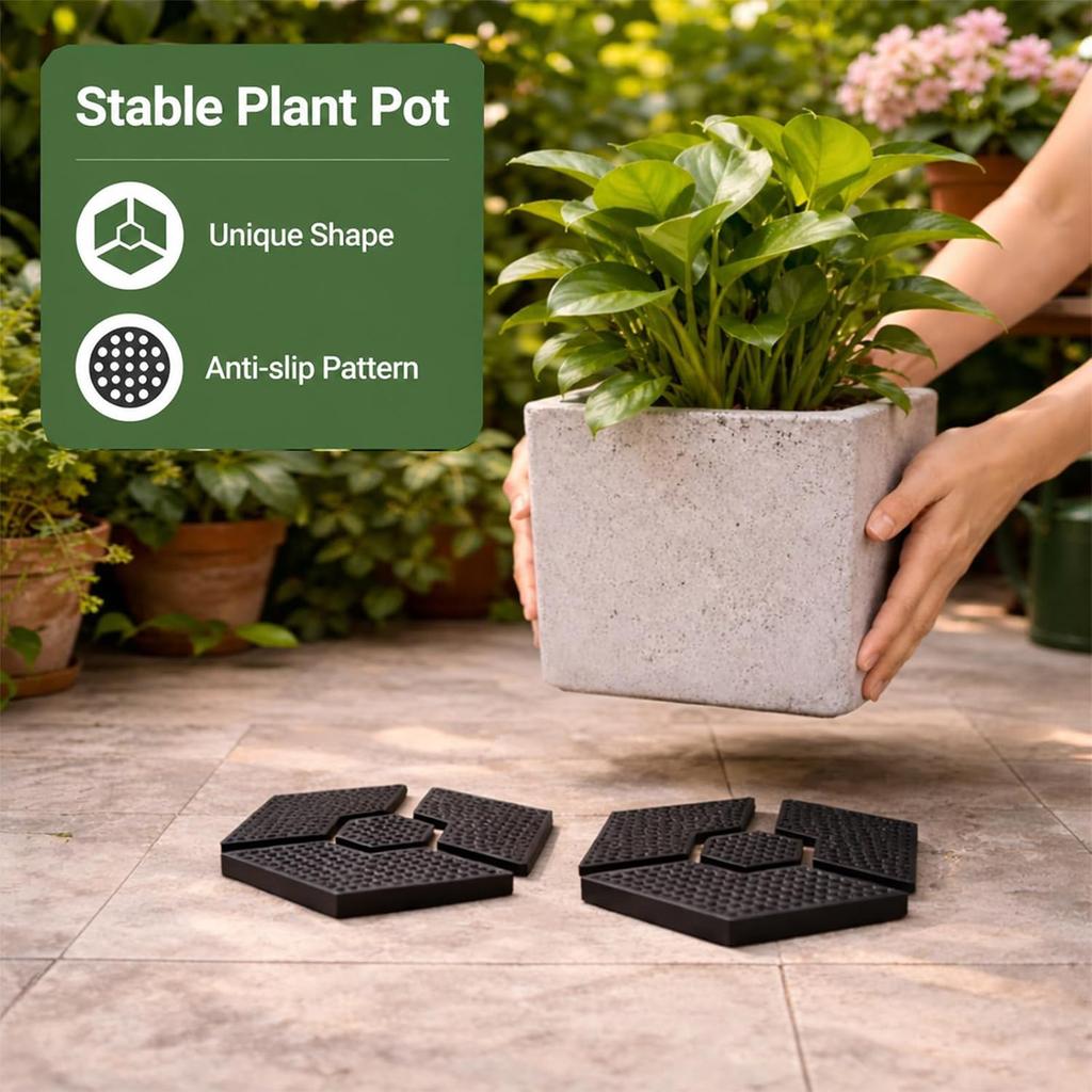 Confezione da 40 Piedini Invisibili per Vasi da Fiori Resistenti all'Usura Traspiranti Rialzi per Vasi in Gomma Solida per Fioriere da Interno ed Esterno