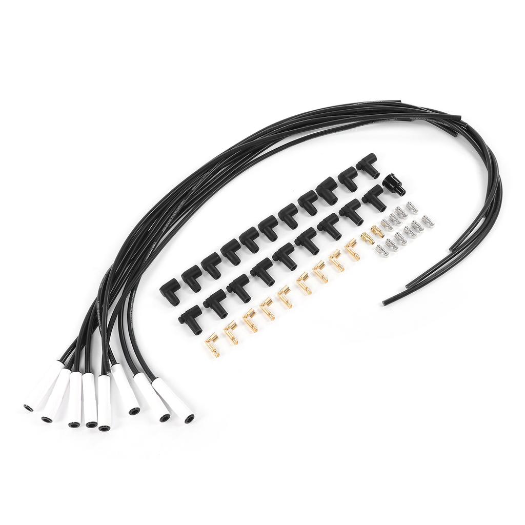8mm0.3in Spark Plug Wire Set 135 Degrees  Ceramic Boot with Stainless Steel Terminal 9002C Universal