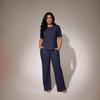 Women 2 Piece Casual Set Short Sleeve Long Pants Textured Waffle Set For Women