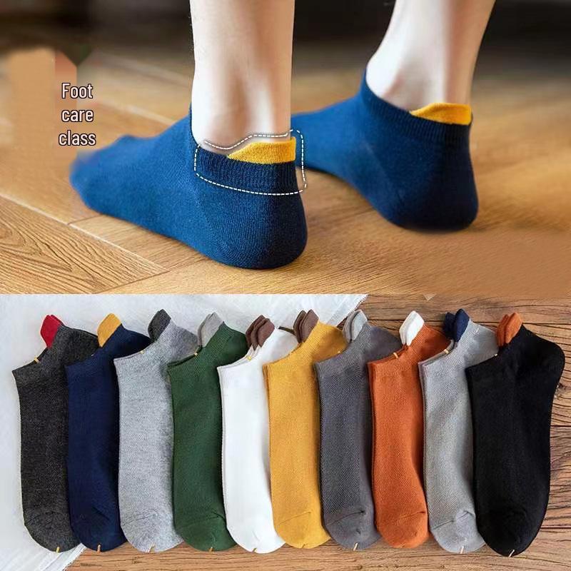 Men's Breathable Boat Socks - Spring/Summer Odor-Resistant, Sweat-Absorbent, Low-Cut Maple Leaf Design