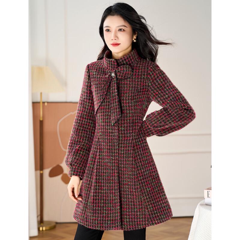 

Kebell Women s Elegant Padded Mid-Length Winter Wool Coat M