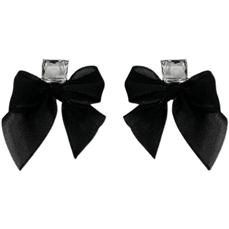 Korean Fabric Bow Tassel Earrings: Niche Design and Trendy E8778