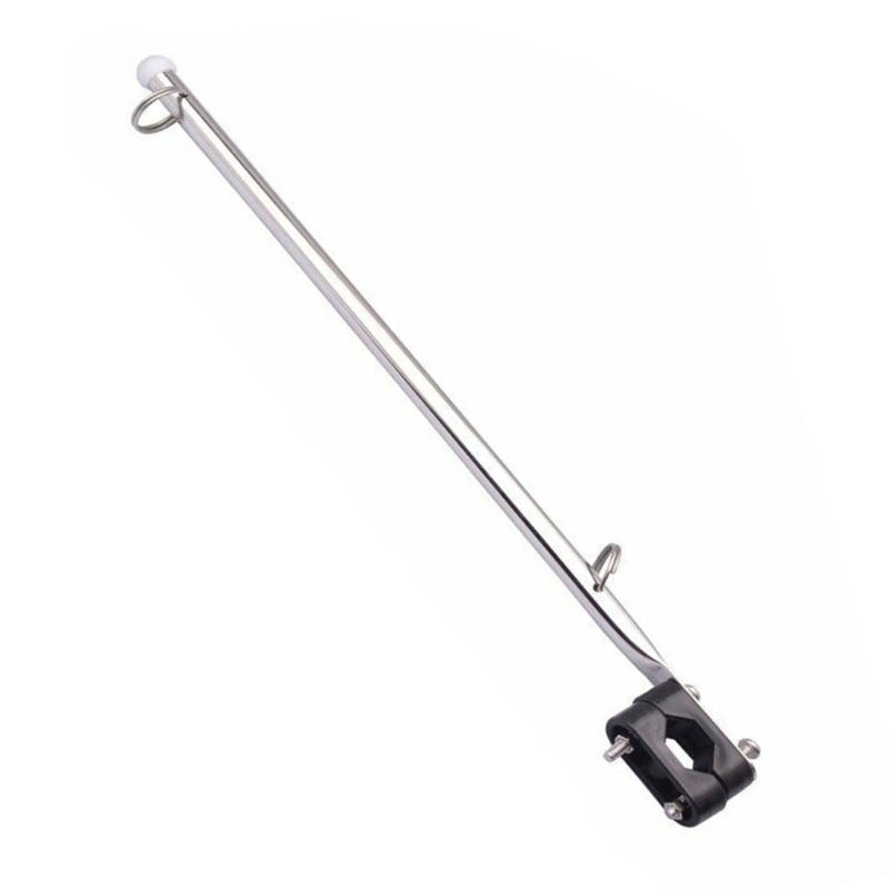 

Customizable Metal Watercraft Flagpole Black Nylon Track Vessel Flag Staff Hardware Easy Install Long Lasting Component