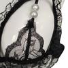 Pearl three-point underwear set, sexy lace open bow, sexy underwear, hot bra.