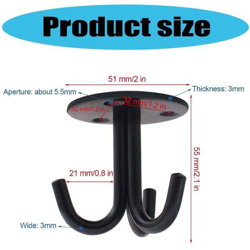 5Pieces Triple Overhead Hanging Set Includes Expansion Anchors Rustproof Construction for Indoor Hammock Installation