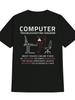 Funny Computer Troubleshooting Diagram IT Tech Joke Print T-shirt Men Women Cotton Programmer Nerd Graphic Short Sleeve Tees
