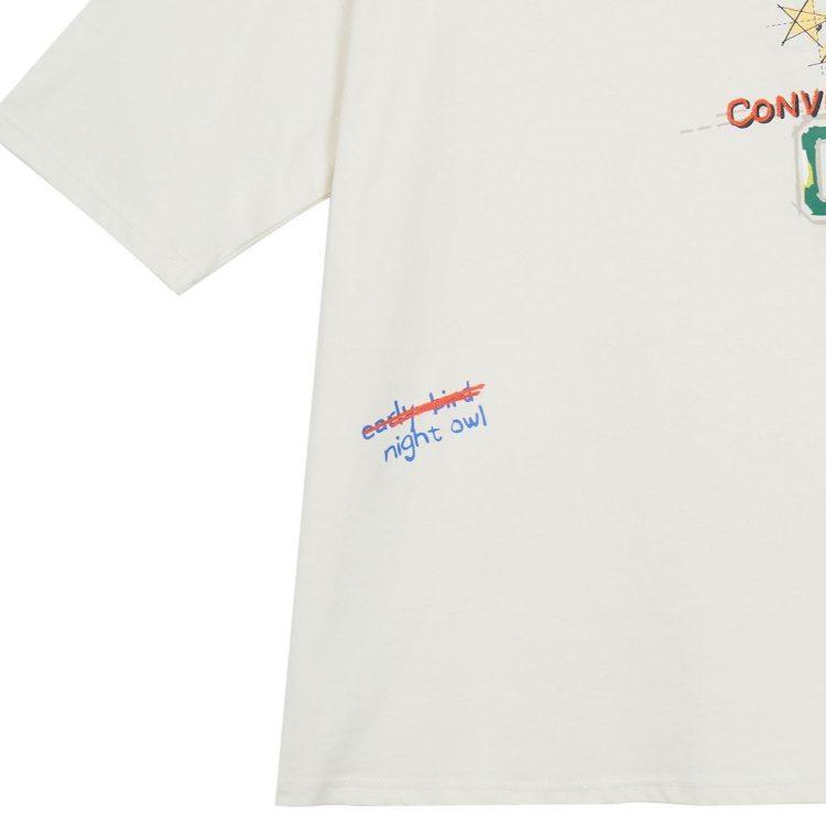 Converse T Shirts Unisex White Crew Neck Moderate Straight Fit 10024879-A01