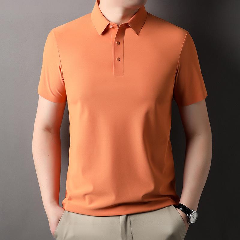 Summer New Korean Style Men's Short-sleeved Fashion Bottoming Shirt Lapel Pullover Business Loose Casual T-shirt