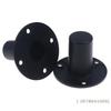 Black Metal Speaker Stand Mounts- Flange Base Adapter Feet for Secure Installation of Home Audio, PA Systems & Stage Speakers