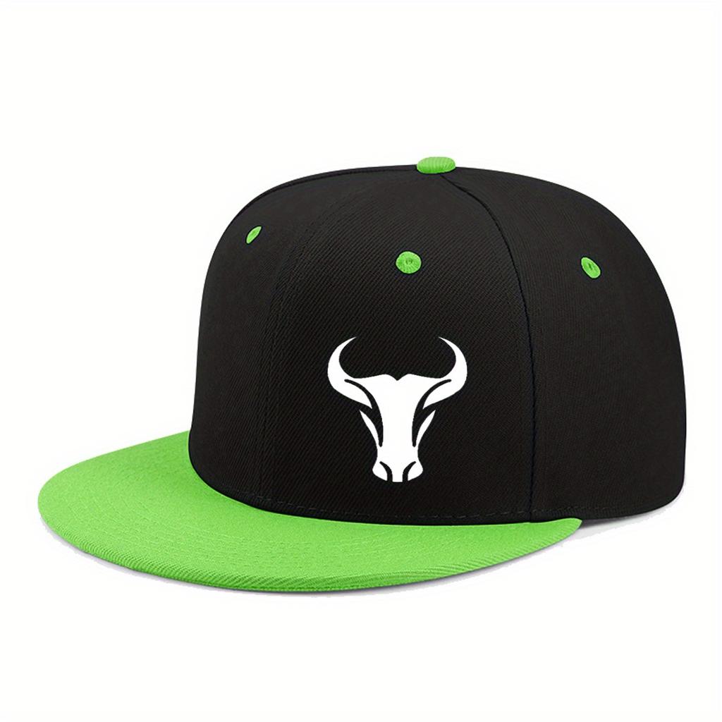 Bull Patterned Baseball Cap Lightweight And Unisex Adjustable Outdoor Sports And Leisure Hat Hip Hop Style Daily Wear