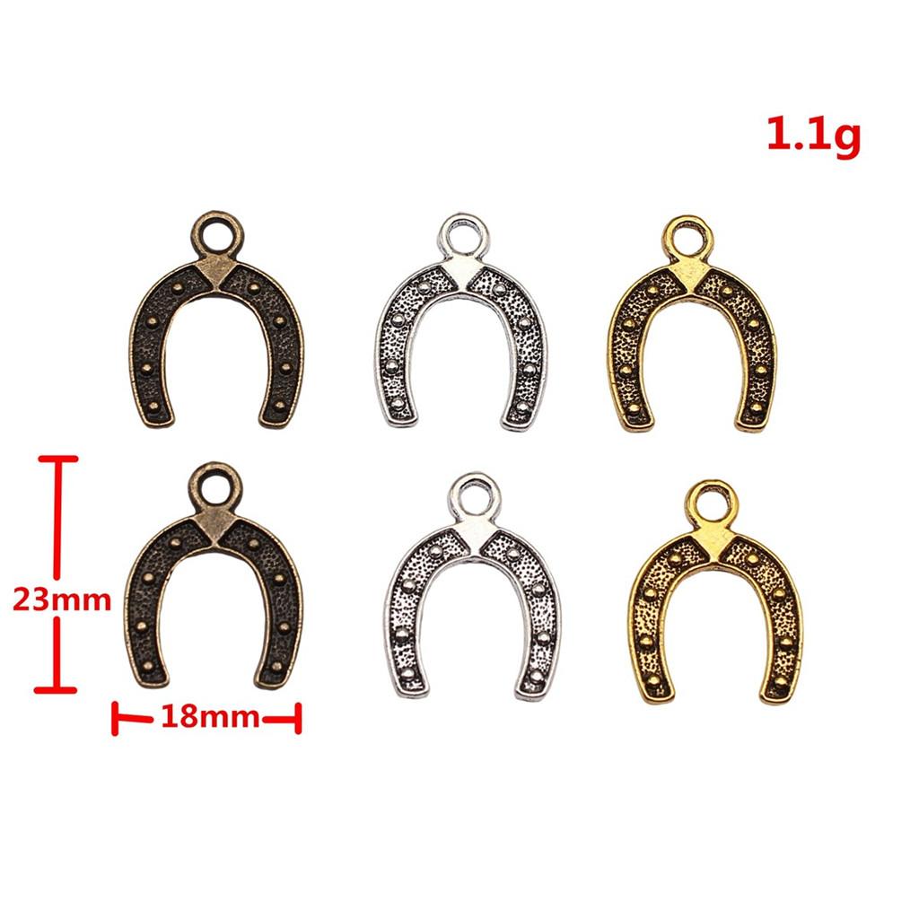 Vintage Horseshoe Charms Alloy Metal Pendants For DIY Jewelry Lucky Themed Accessories